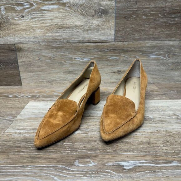Enzo Angiolini Deanna Tan Suede Block Heel Pumps Women's Size 7.5 - Picture 1 of 8